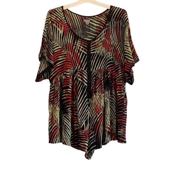 NWOT Ecote Oversized Palm Print Romper - Picture 5 of 9